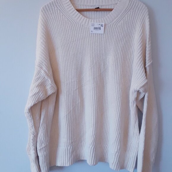 NWT American Eagle 100% Cotton Oversized Knit Sweater L - Picture 3 of 8